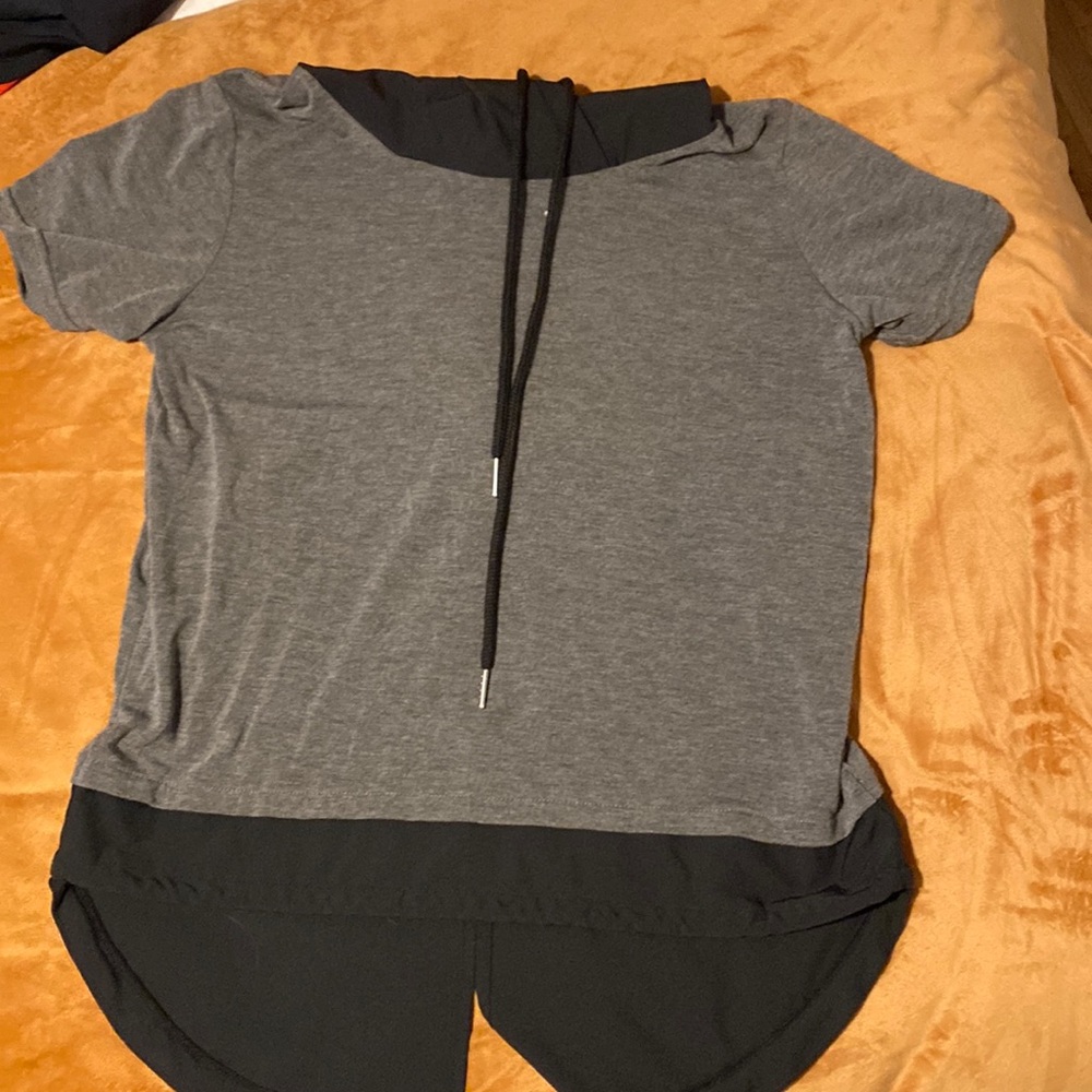 Hooded loungewear top.